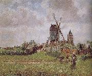 Camille Pissarro Belgium, a large windmill china oil painting artist
